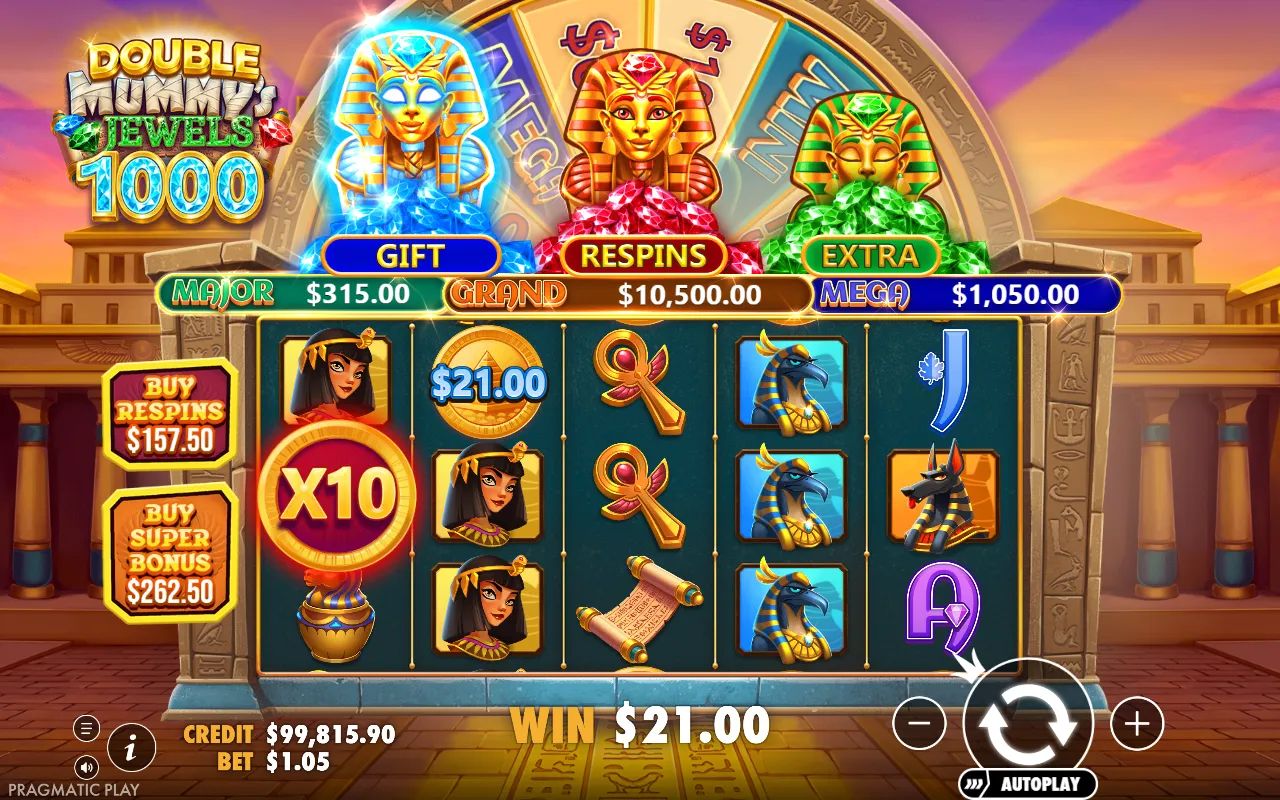 Double Mummy's Jewels 1000 - screenshot 2