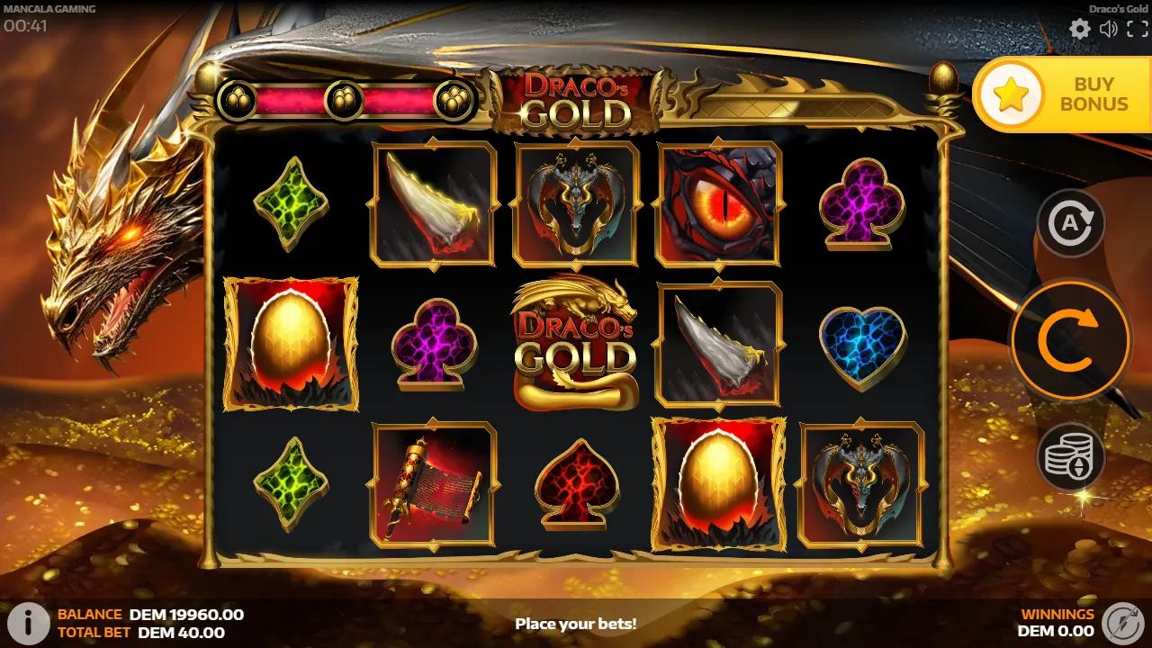 Draco's Gold slot gameplay screenshot