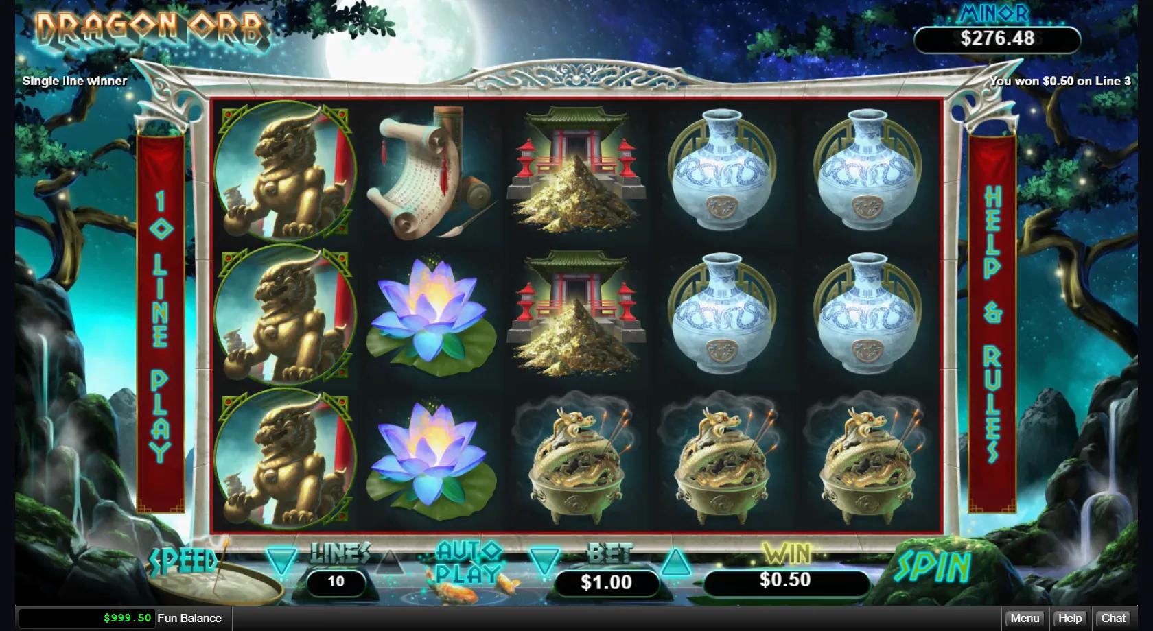 Dragon Orb slot gameplay screenshot