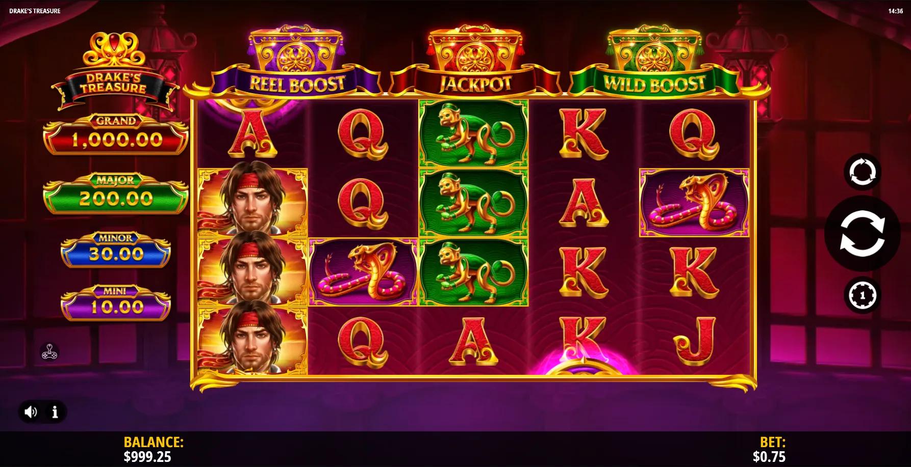 Drake's Treasure slot gameplay screenshot