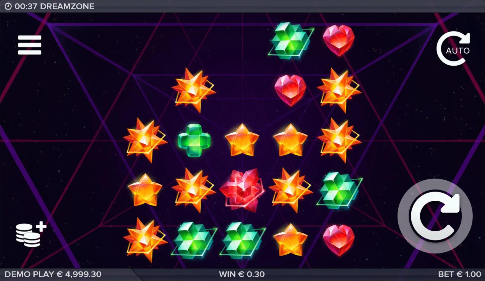 Dreamzone slot gameplay screenshot