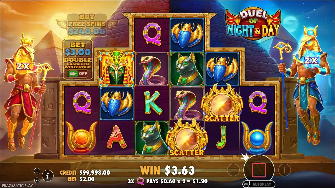 Duel of Night & Day slot gameplay screenshot