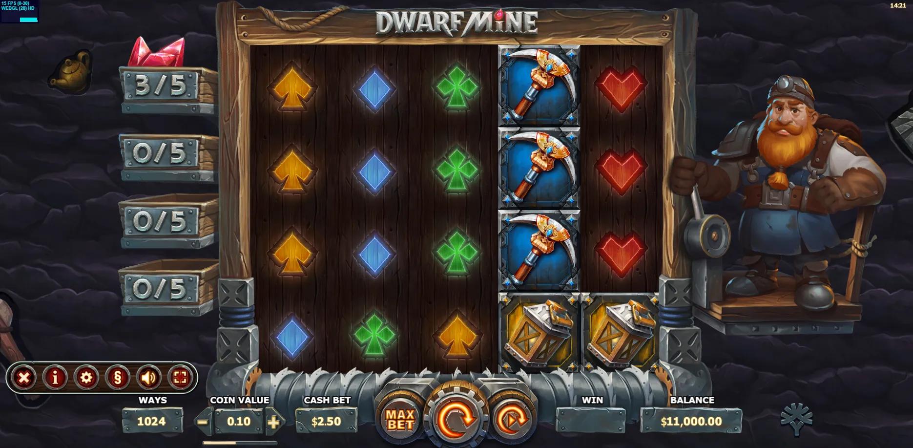 Dwarf Mine slot gameplay screenshot