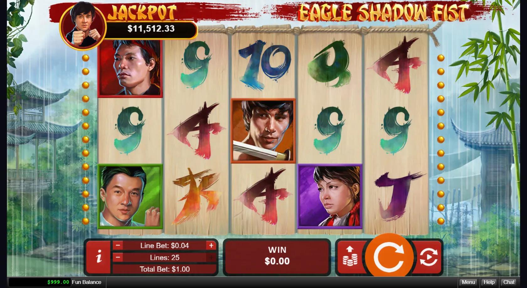Eagle Shadow Fist slot gameplay screenshot