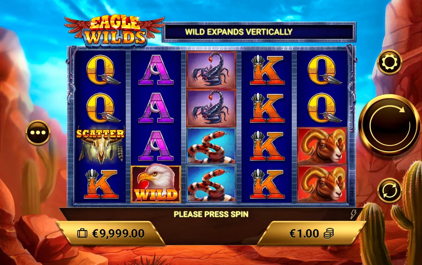 Eagle Wilds slot gameplay screenshot