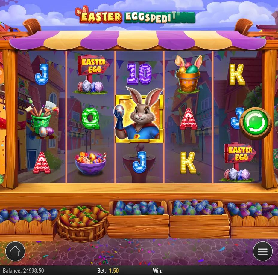 Easter Eggspedition reels showing Animals symbols and Cash Collect