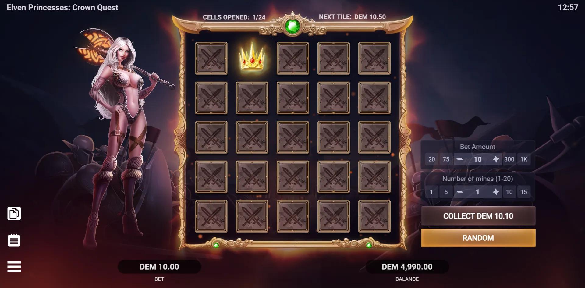 Elven Princesses: Crown Quest slot gameplay screenshot