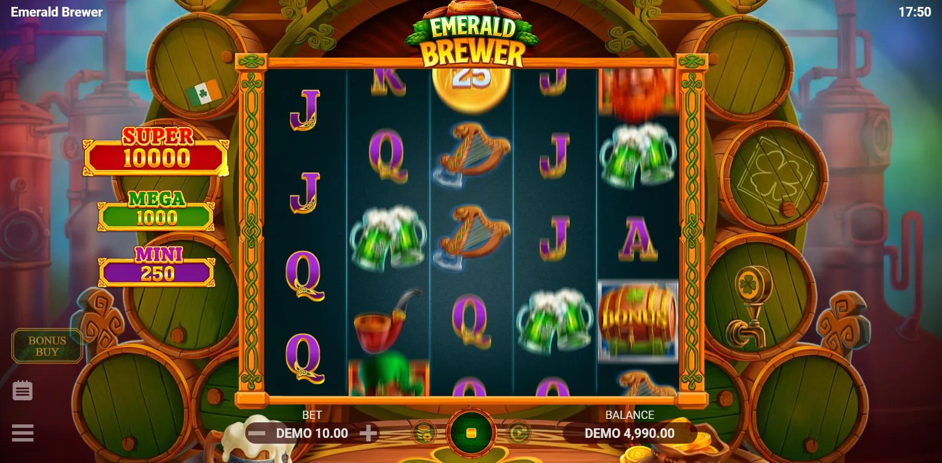 Emerald Brewer slot gameplay screenshot