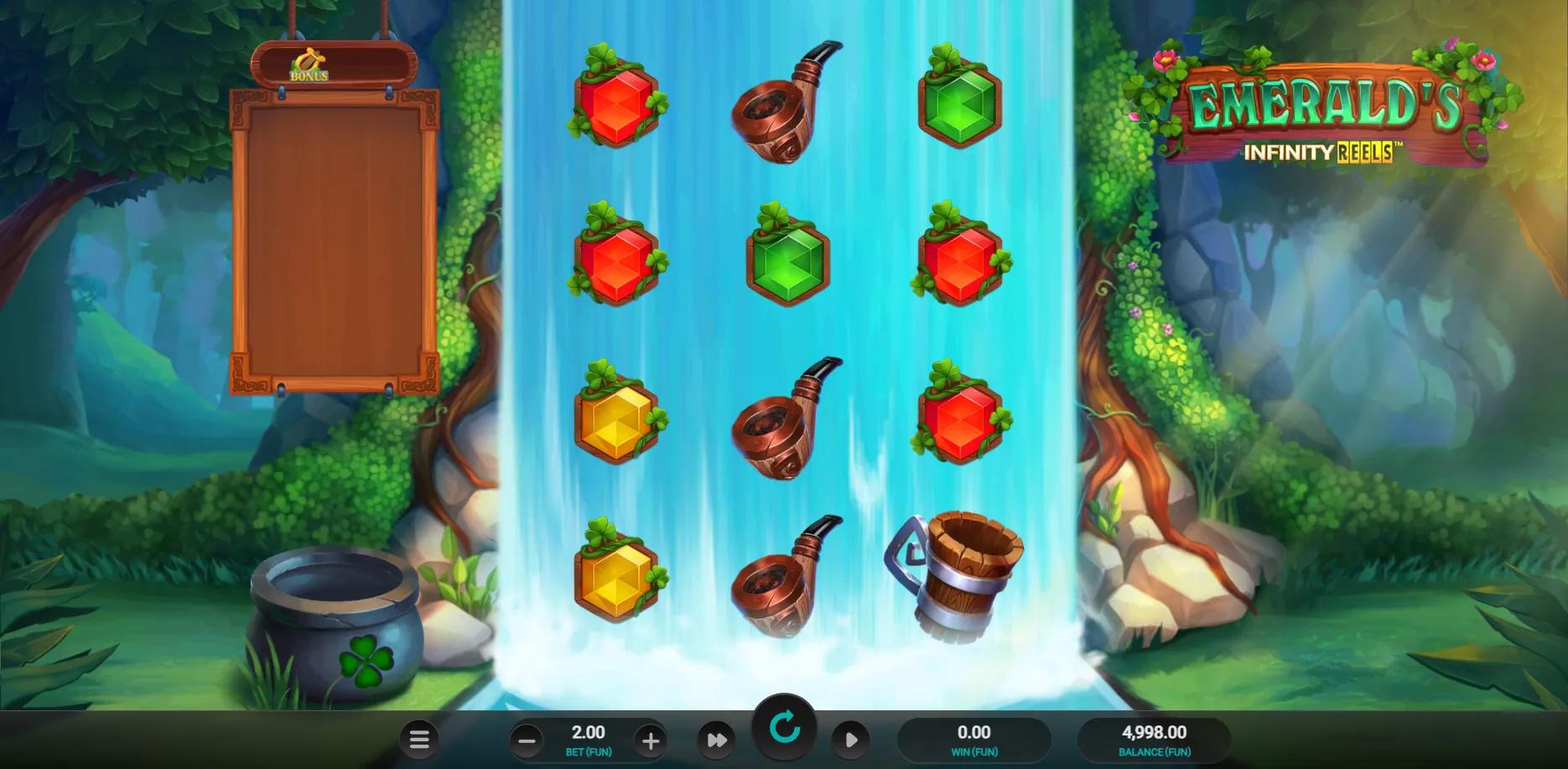 Emerald's Infinity Reels slot gameplay screenshot