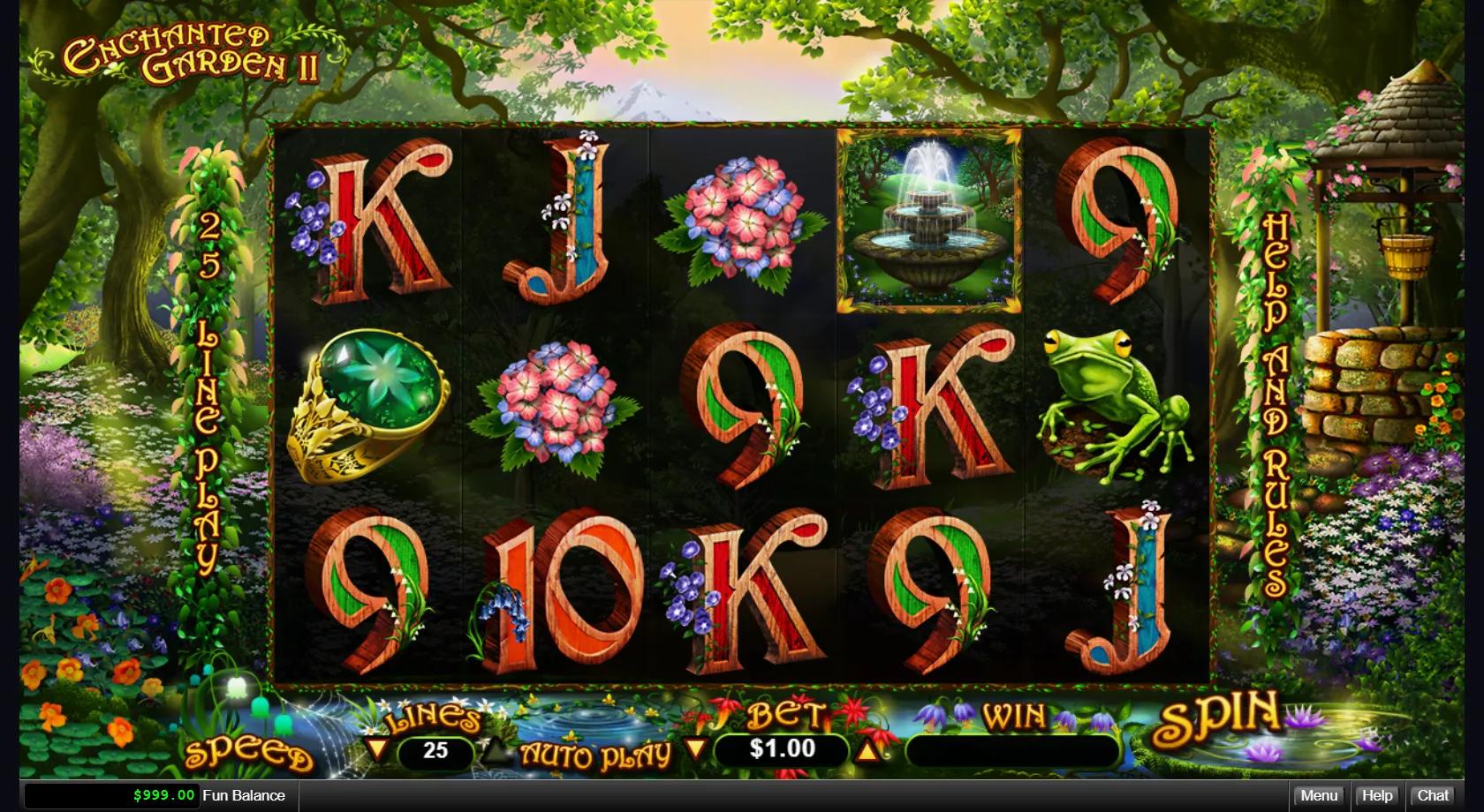 Enchanted Garden II slot gameplay screenshot