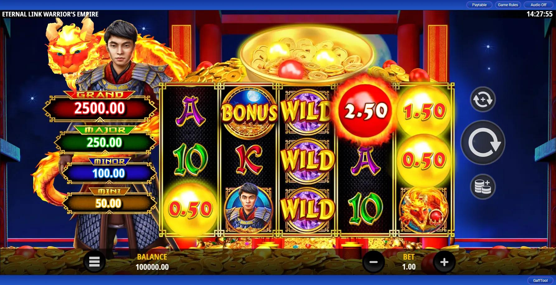 Eternal Link Warrior's Empire slot gameplay screenshot