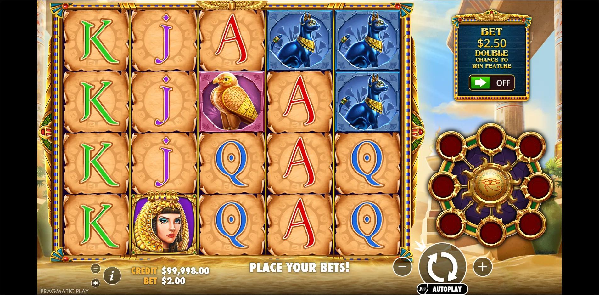Eye of Cleopatra slot gameplay screenshot