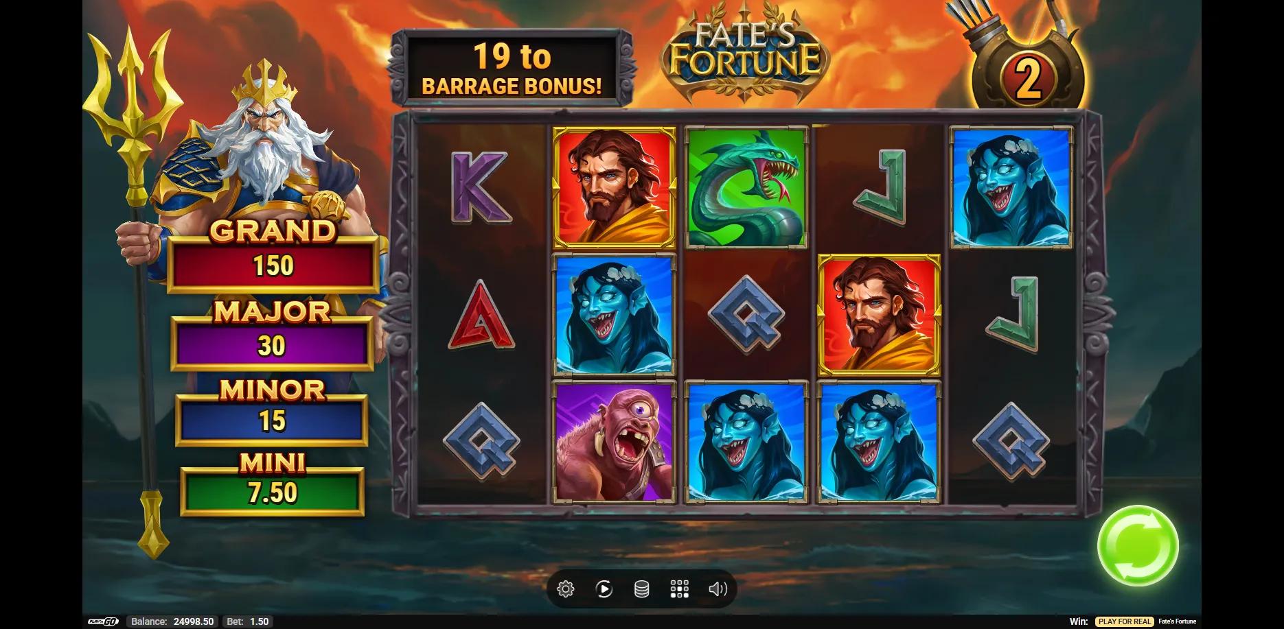 Fate's Fortune slot gameplay screenshot