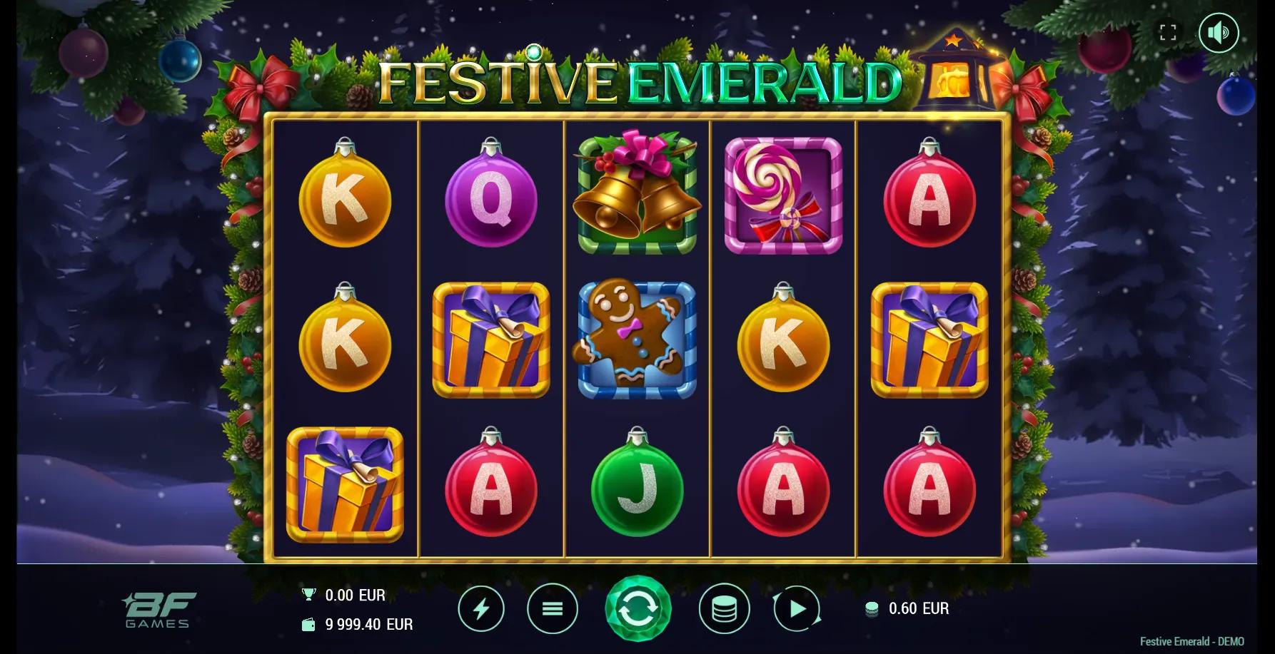 Festive Emerald slot gameplay screenshot