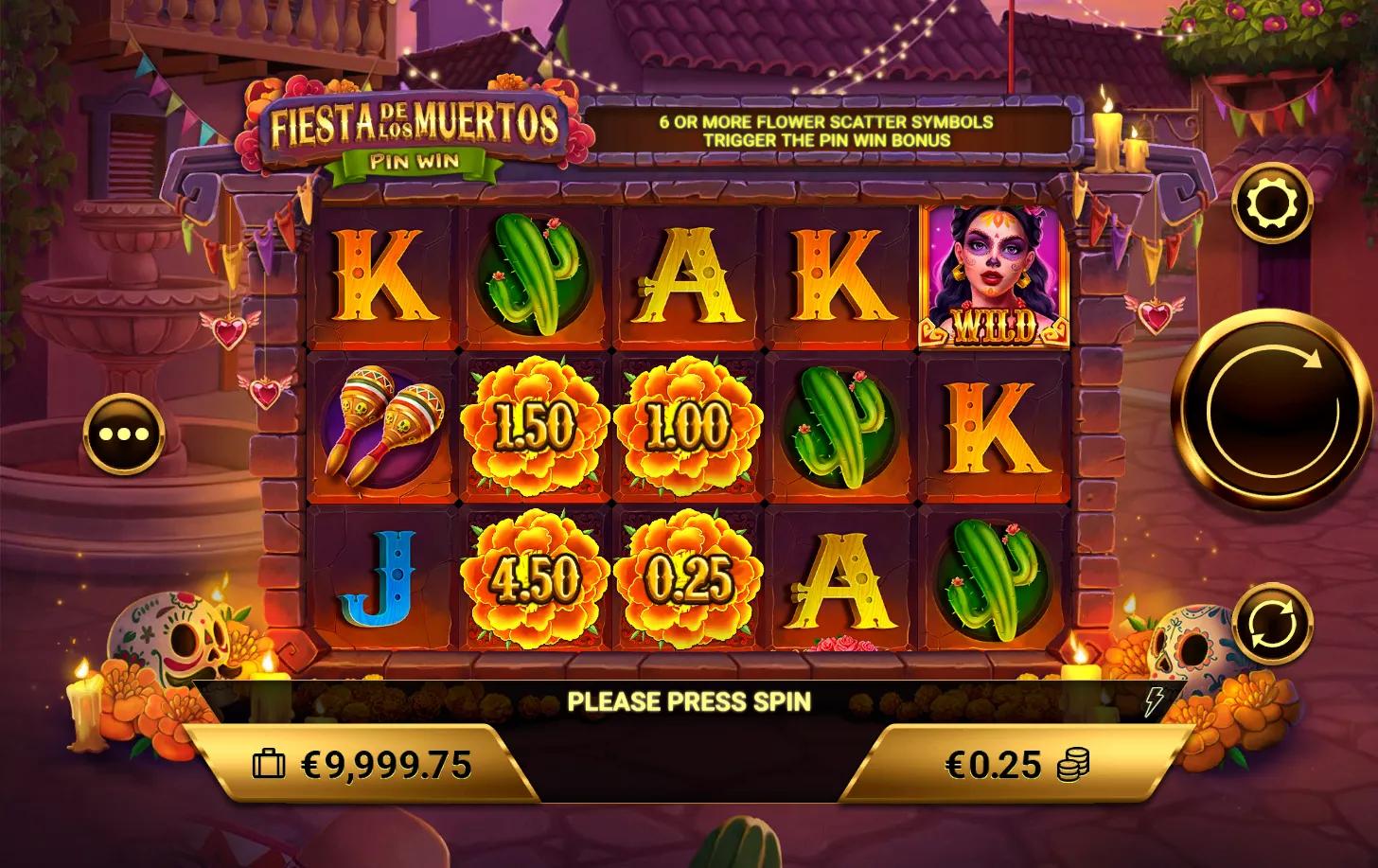 Fiesta de los Muertos slot gameplay screenshot