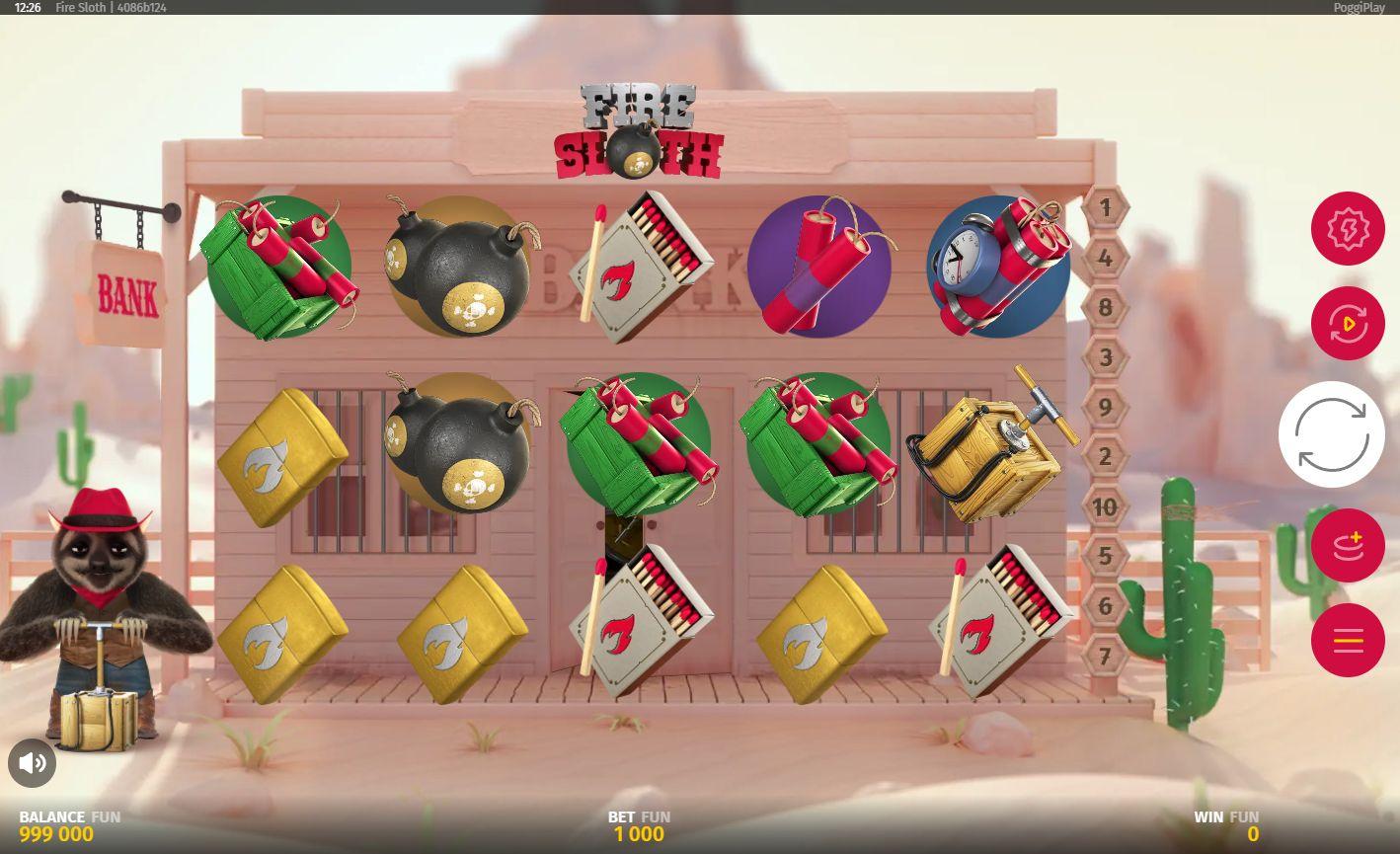 Fire Sloth slot gameplay screenshot