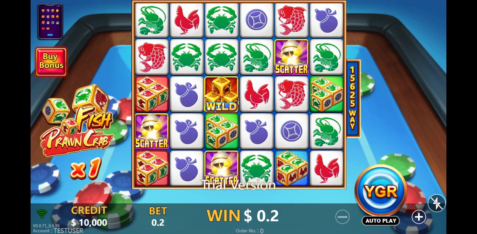 Fish Pawn Crab slot gameplay screenshot