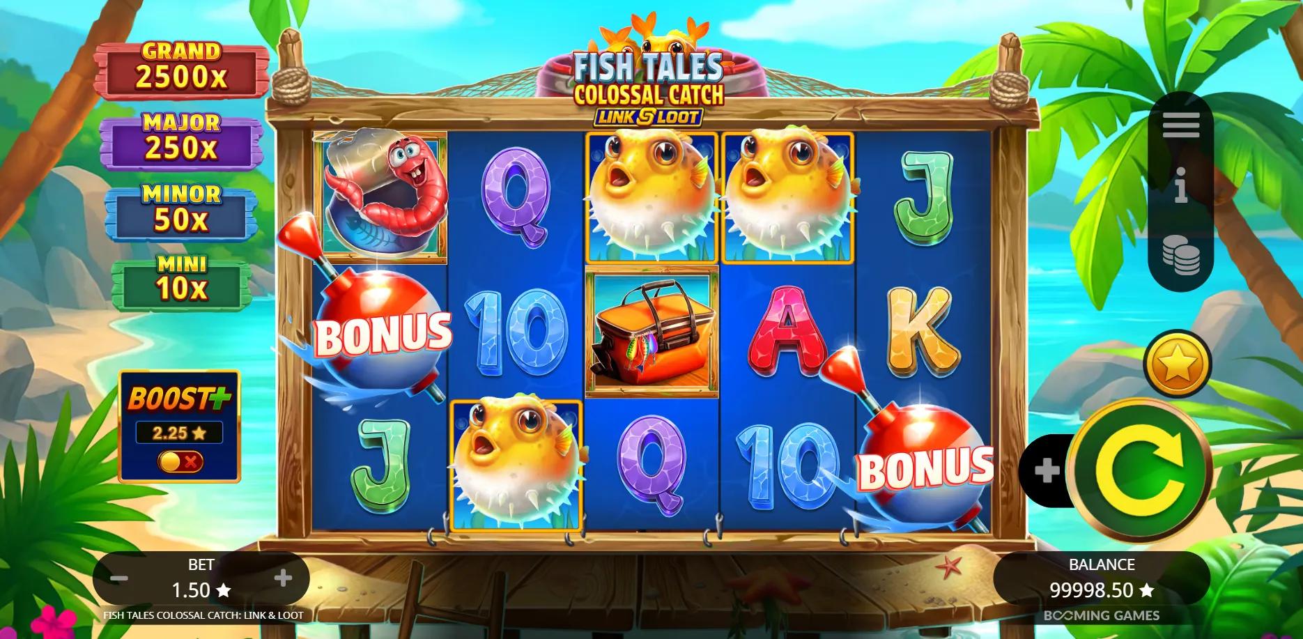 Fish Tales Colossal Catch: Link & Loot slot gameplay screenshot