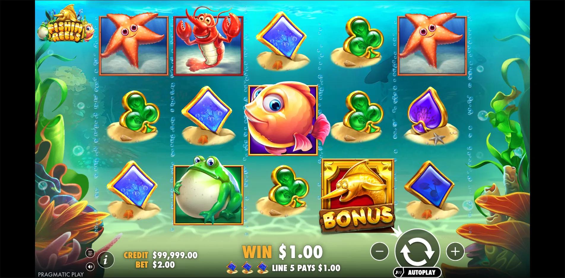 Fishin' Reels slot gameplay screenshot