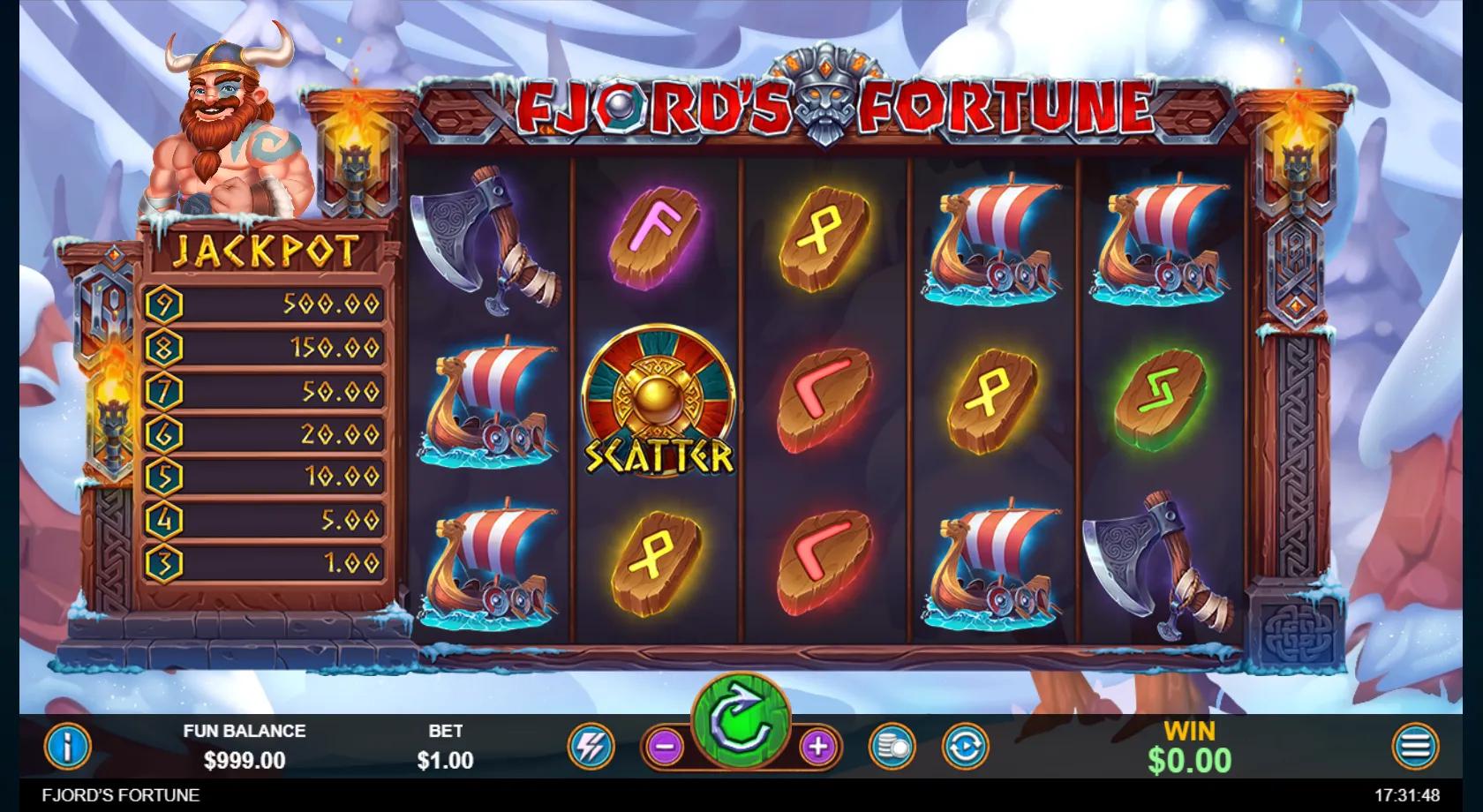 Fjord's Fortune slot gameplay screenshot