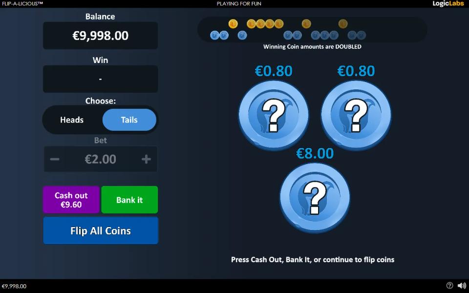 Three coins left after a second flip with their values doubled