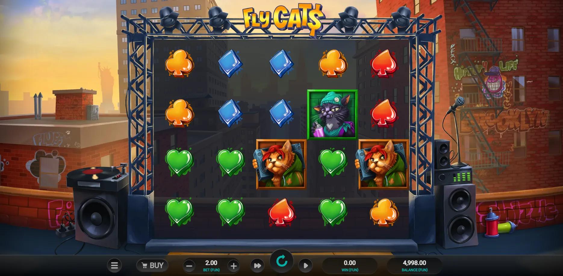Fly Cat$ slot gameplay screenshot