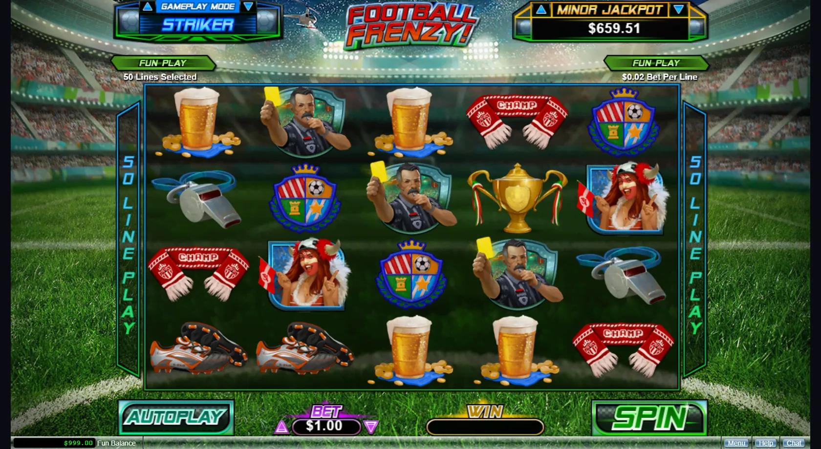 Football Frenzy slot gameplay screenshot