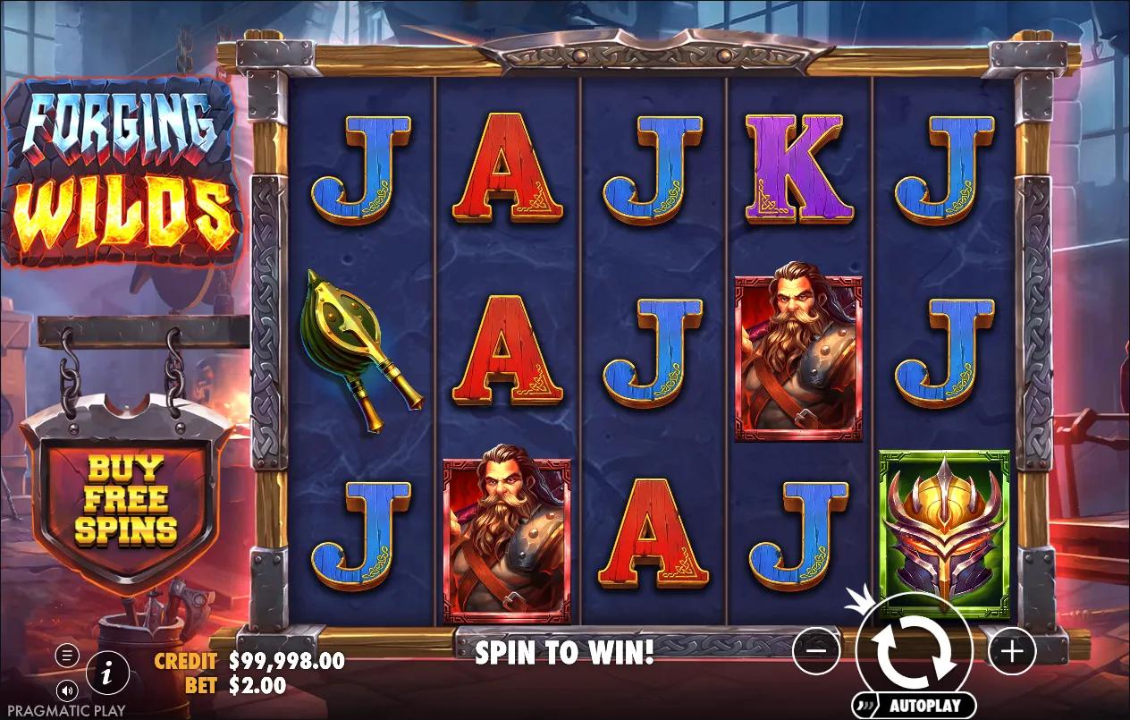 Forging Wilds slot gameplay screenshot