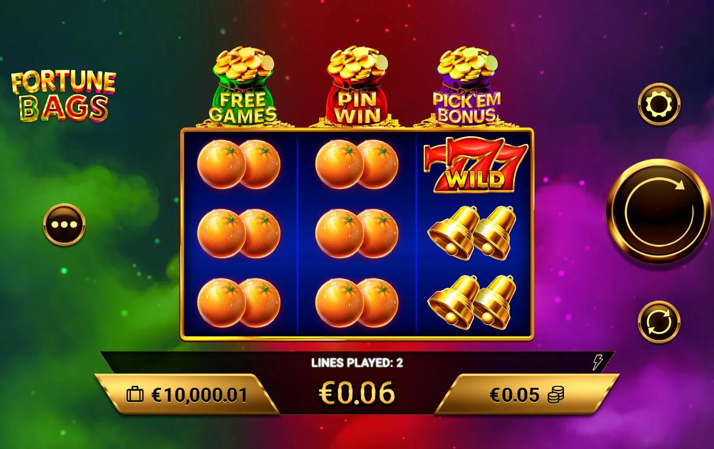 Fortune Bags slot gameplay screenshot