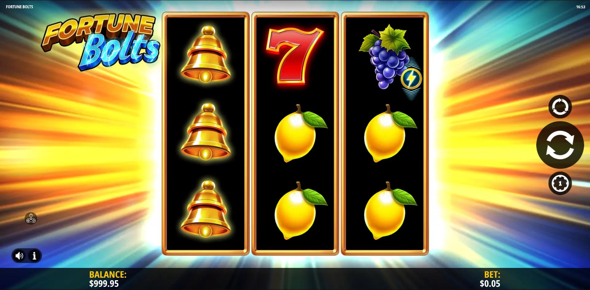 Fortune Bolts slot gameplay screenshot
