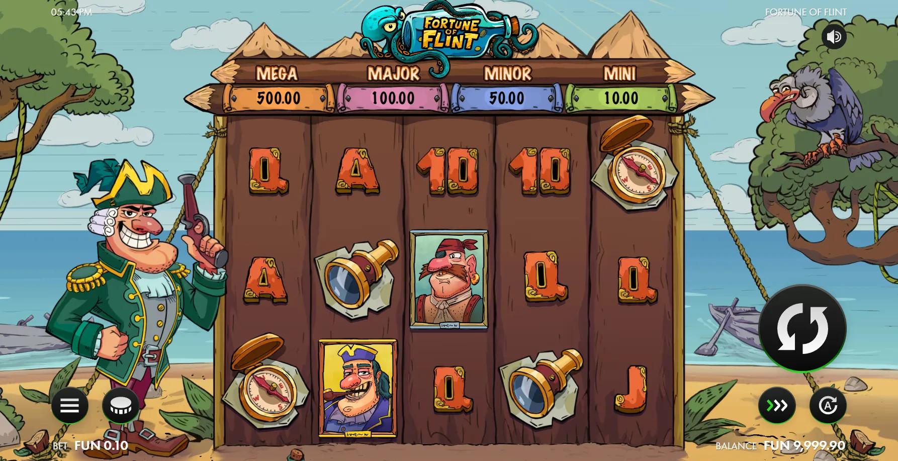 Fortune of Flint slot gameplay screenshot