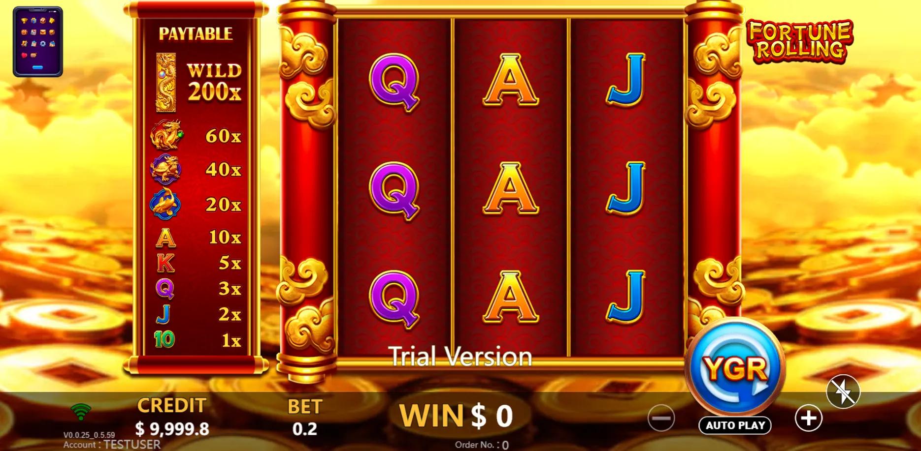Fortune Rolling slot gameplay screenshot