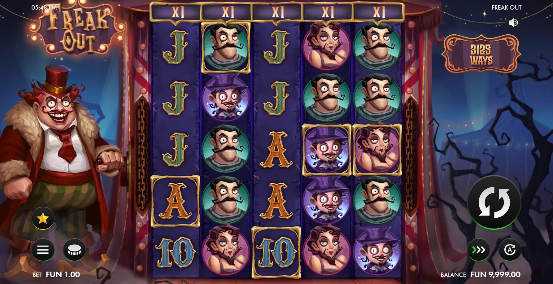 Freak Out slot gameplay screenshot