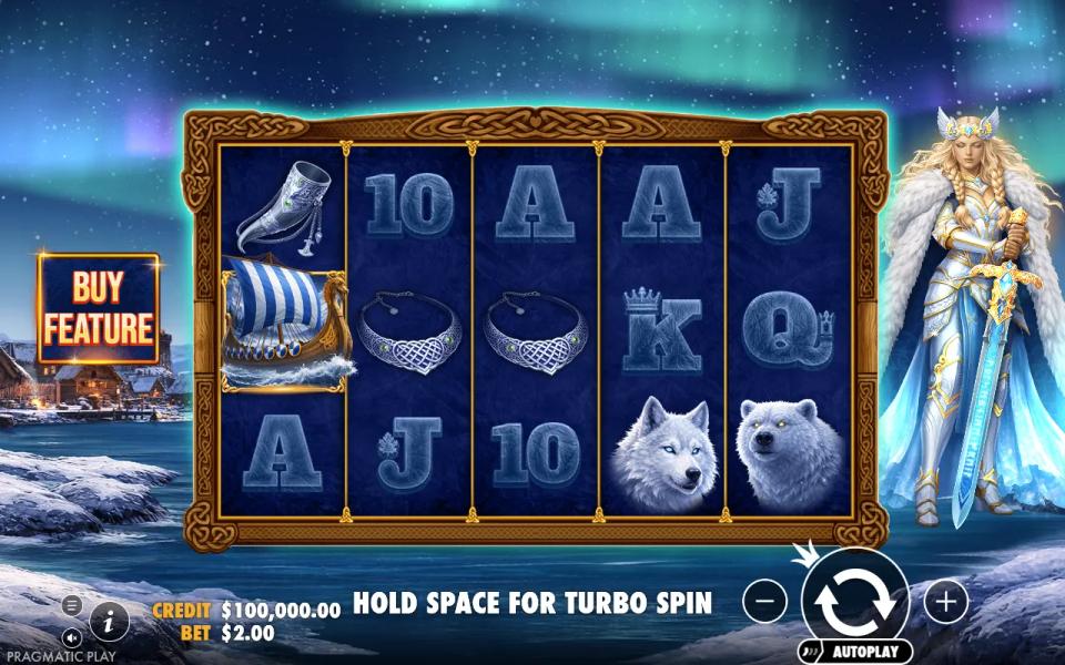Base game board filled almost entirely with frozen stone card ranks that blend into the dark blue reels