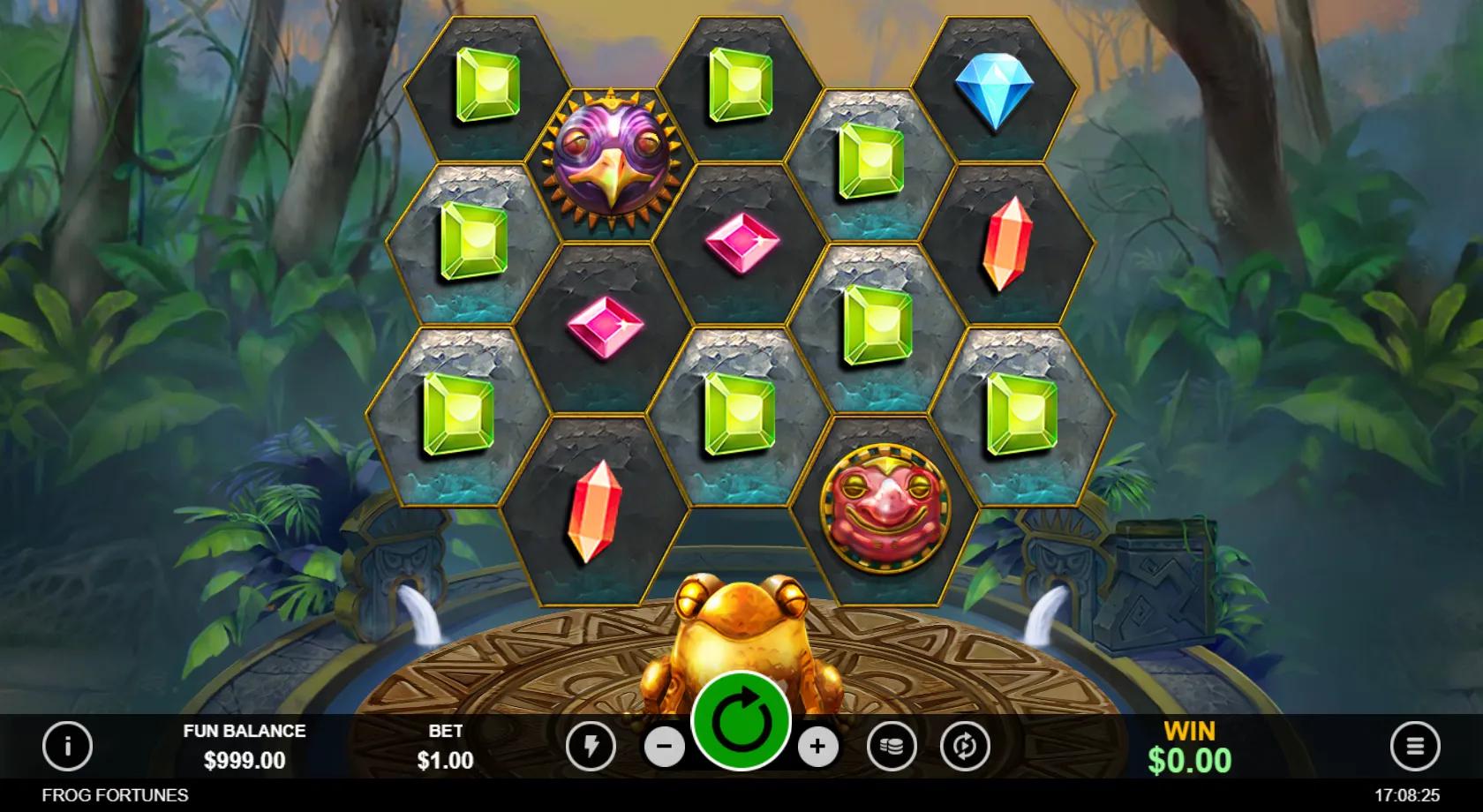 Frog Fortunes slot gameplay screenshot