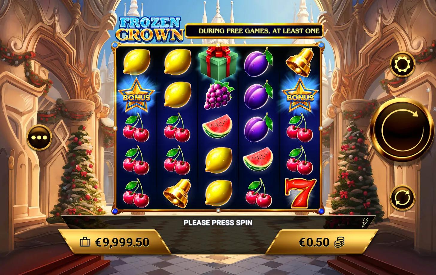 Frozen Crown slot gameplay screenshot