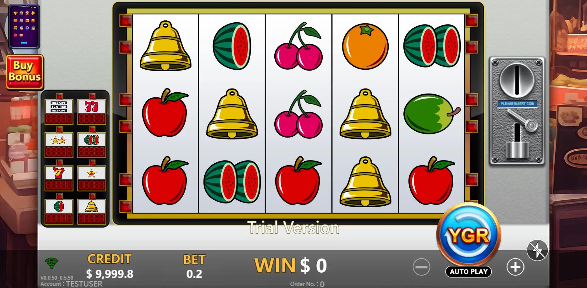 Fruit & Bar slot gameplay screenshot