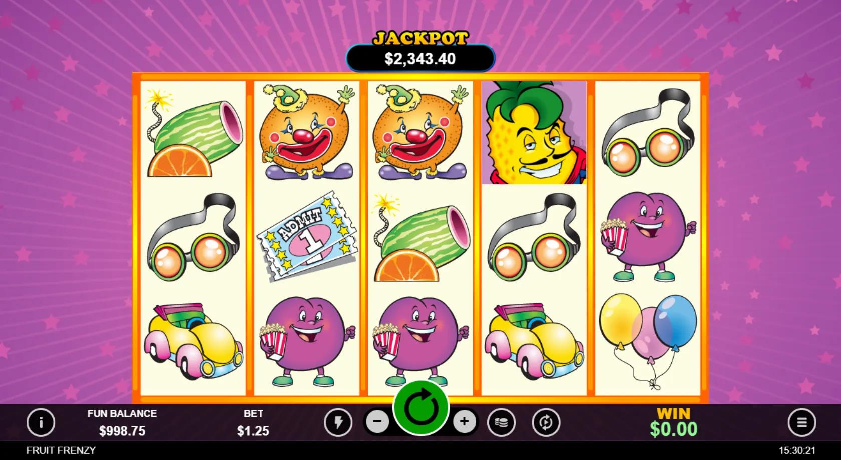 Fruit Frenzy slot gameplay screenshot