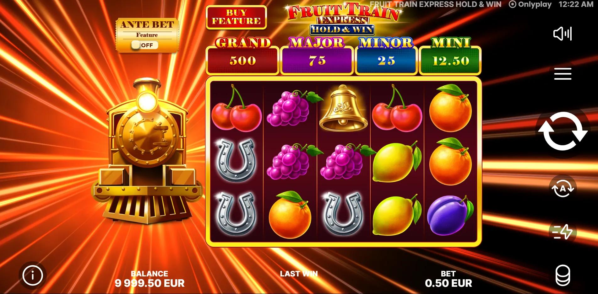 Fruit Train Express: Hold & Win slot gameplay screenshot