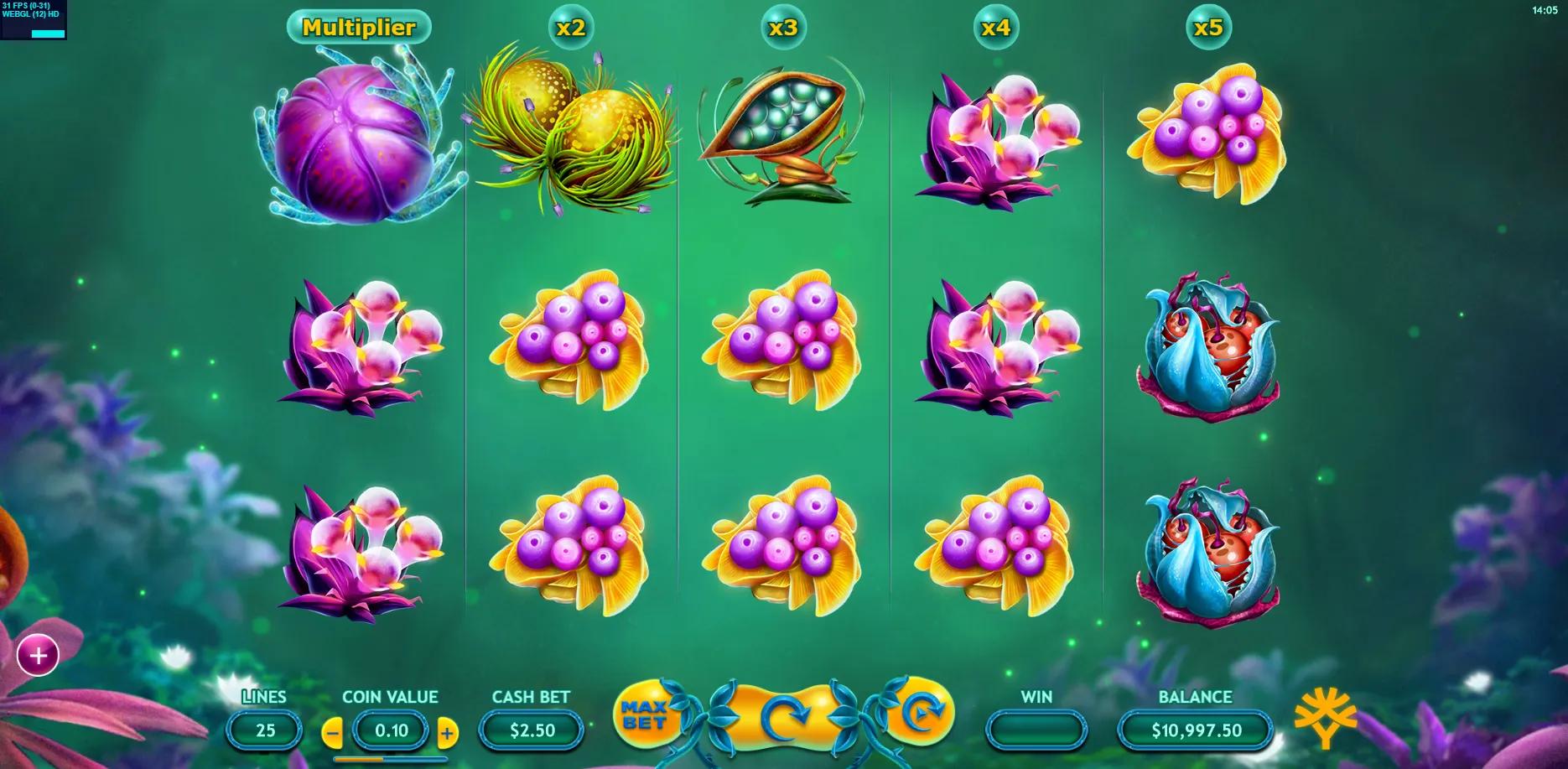 Fruitoids slot gameplay screenshot