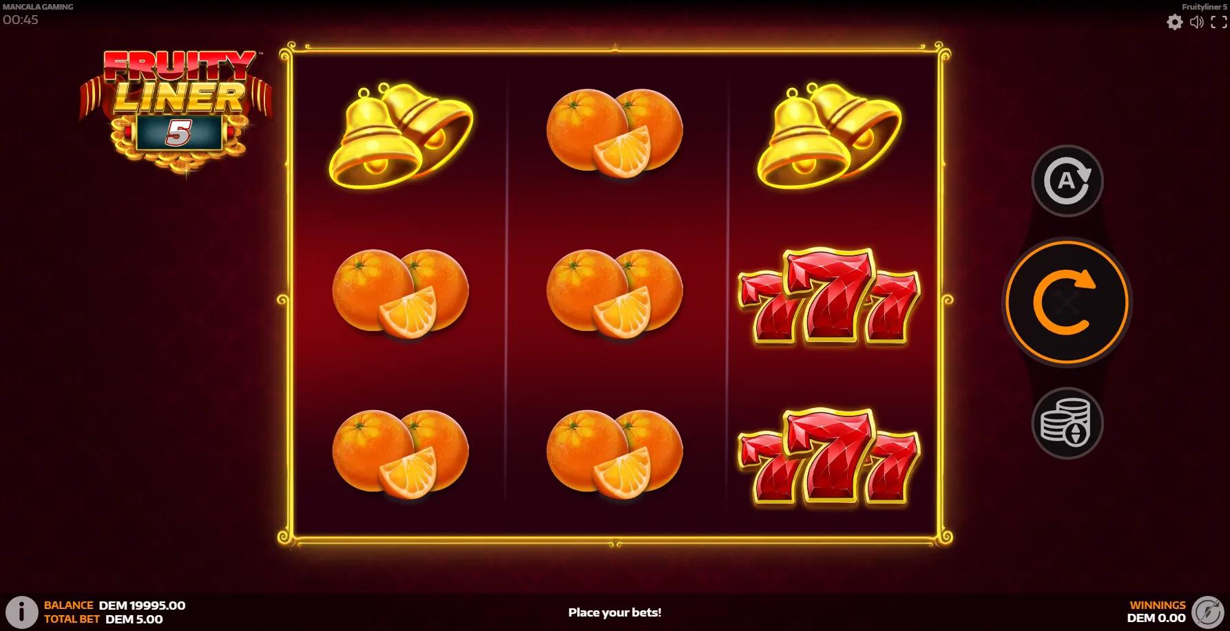 Fruityliner 5 slot gameplay screenshot