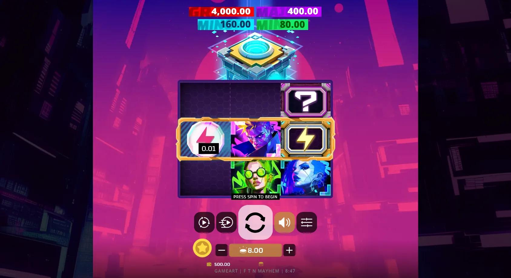 FTN Mayhem slot gameplay screenshot