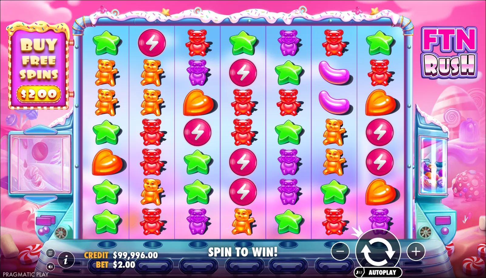 FTN Rush slot gameplay screenshot
