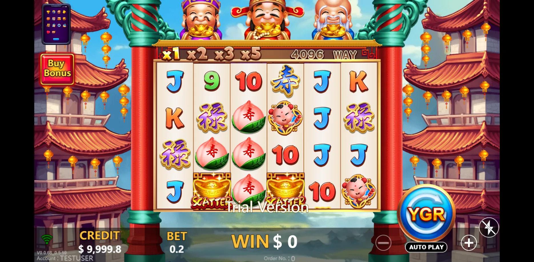 Fu Lu Shou slot gameplay screenshot