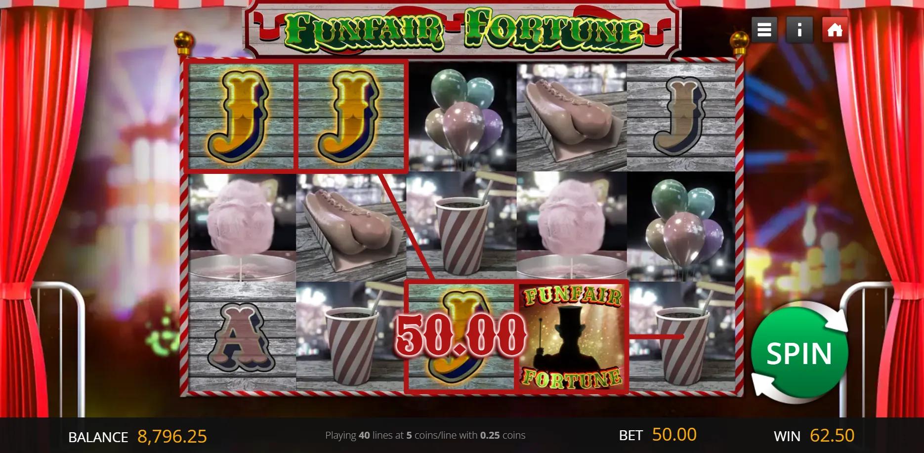 Funfair Fortune slot gameplay screenshot