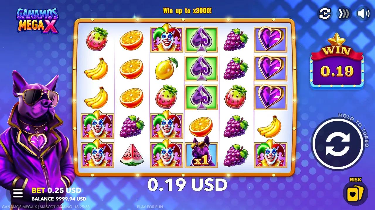 Ganamos Mega X slot gameplay screenshot