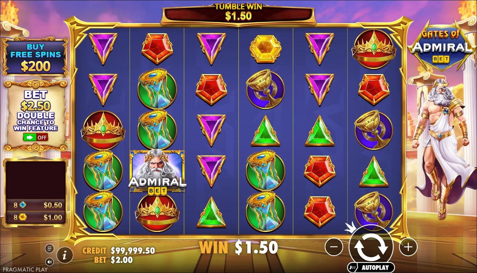 Pragmatic Play's Gates of Admiralbet slot - Greek theme, high volatility action