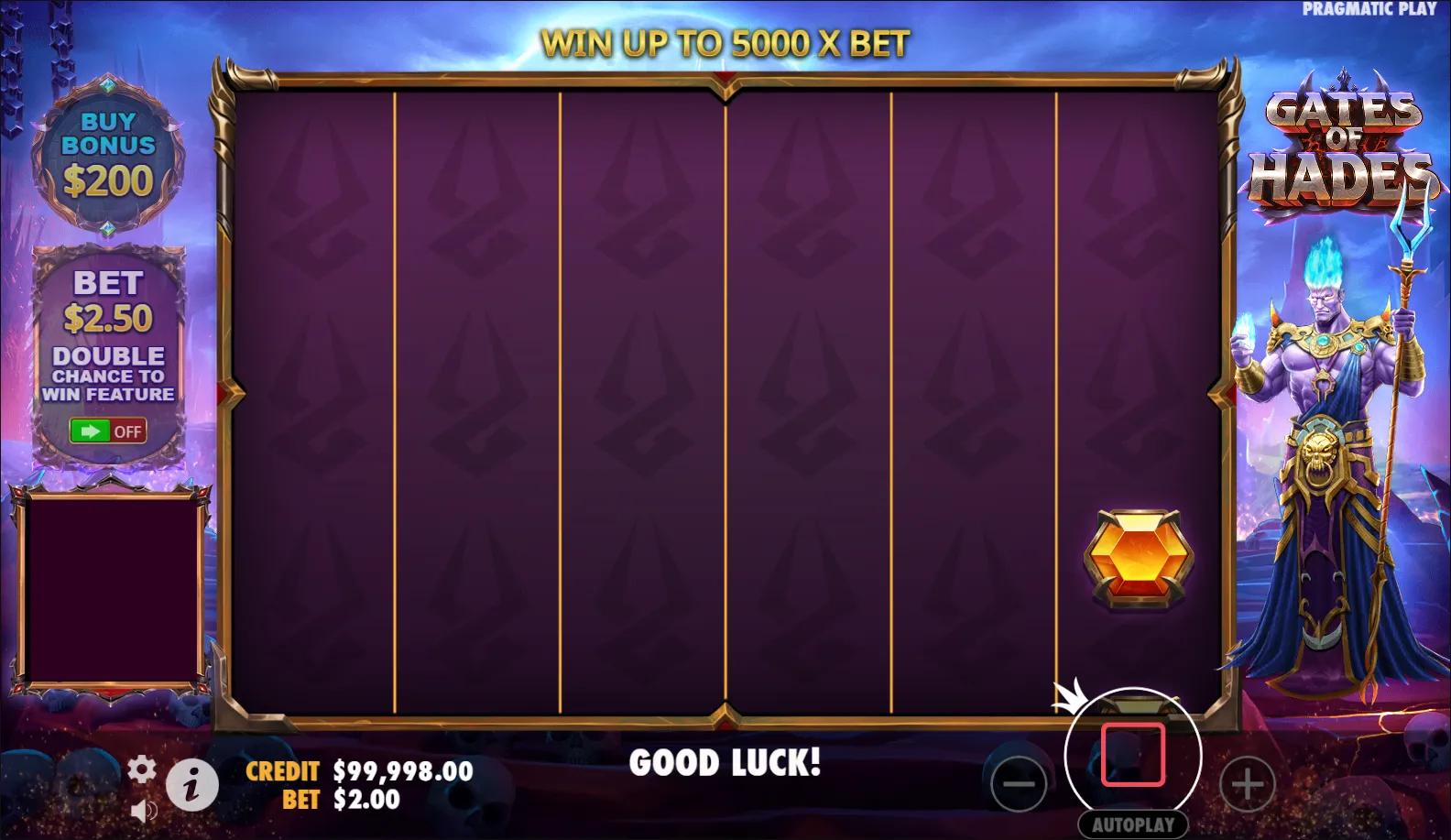 Gates of Hades - Ante Bet active on Pragmatic Play's Greek slot