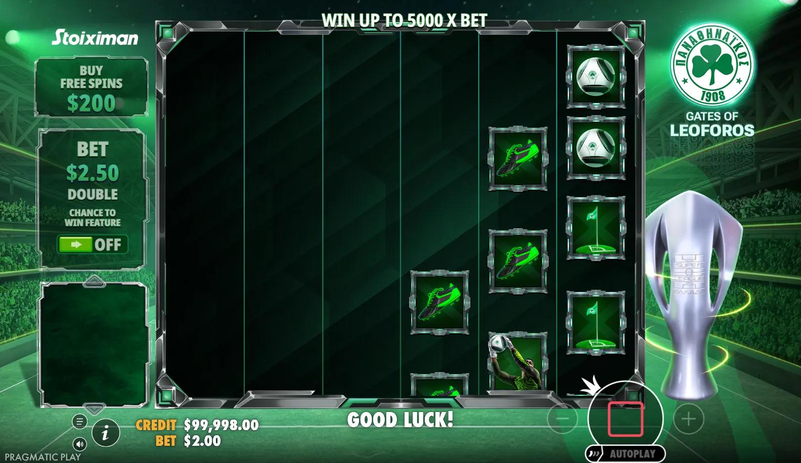 Gates of Leoforos by Pragmatic Play with Ante Bet on Greek-themed reels