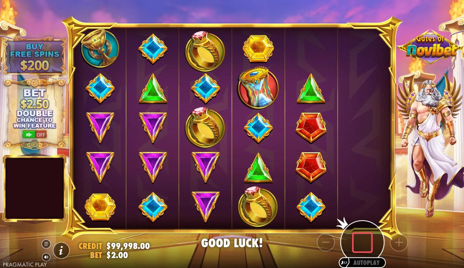 Gates of Novibet slot gameplay screenshot